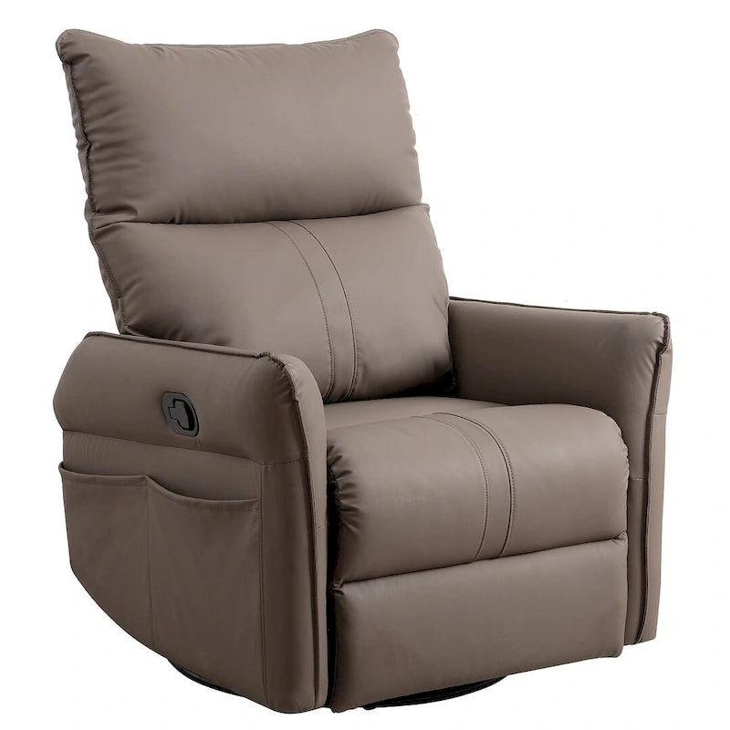 Fauteuil inclinable, pivotant et basculant en cuir