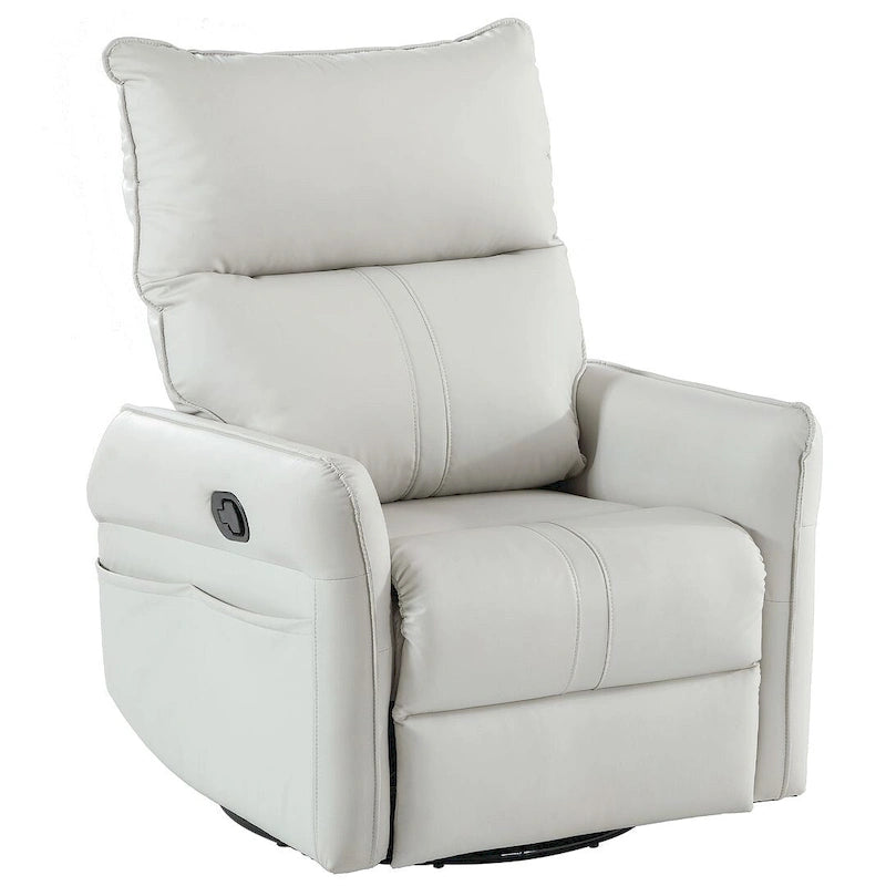Fauteuil inclinable, pivotant et basculant en cuir