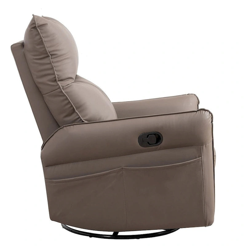Fauteuil inclinable, pivotant et basculant en cuir