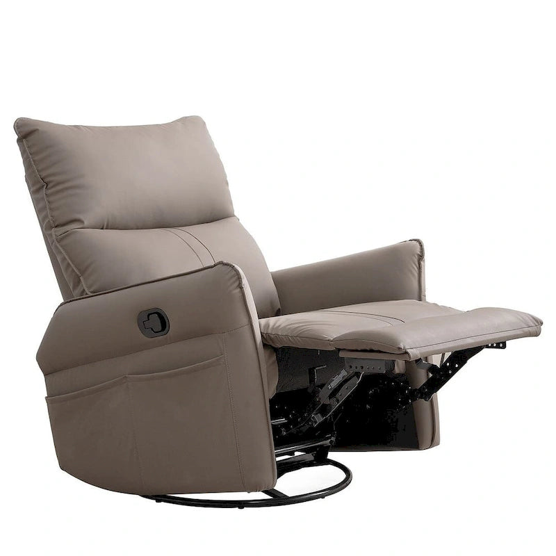 Fauteuil inclinable, pivotant et basculant en cuir