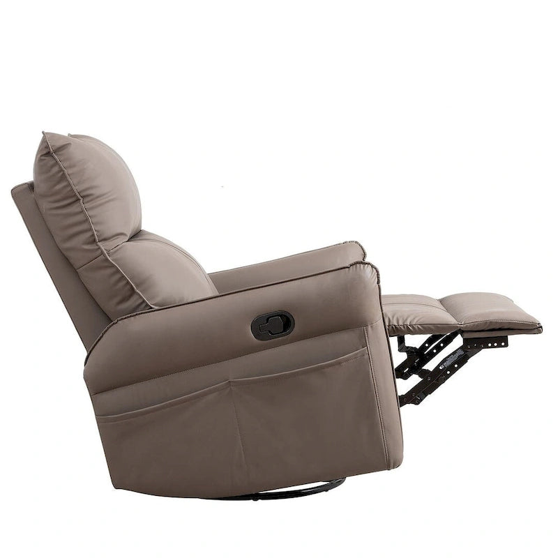Fauteuil inclinable, pivotant et basculant en cuir