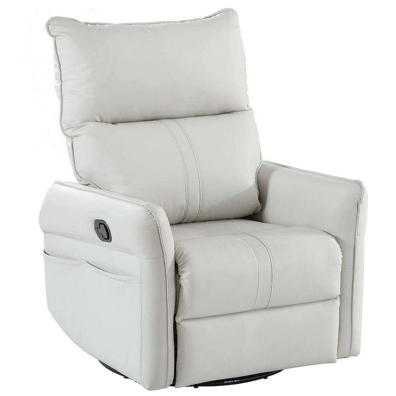Fauteuil inclinable, pivotant et basculant en cuir