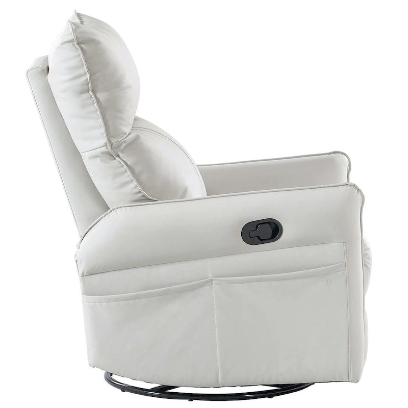 Fauteuil inclinable, pivotant et basculant en cuir