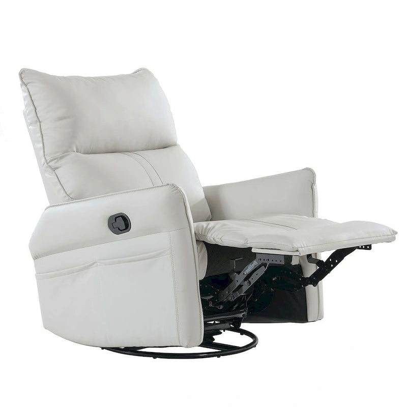 Fauteuil inclinable, pivotant et basculant en cuir