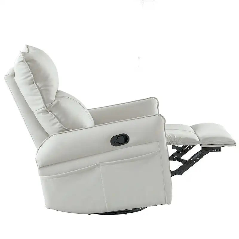 Fauteuil inclinable, pivotant et basculant en cuir