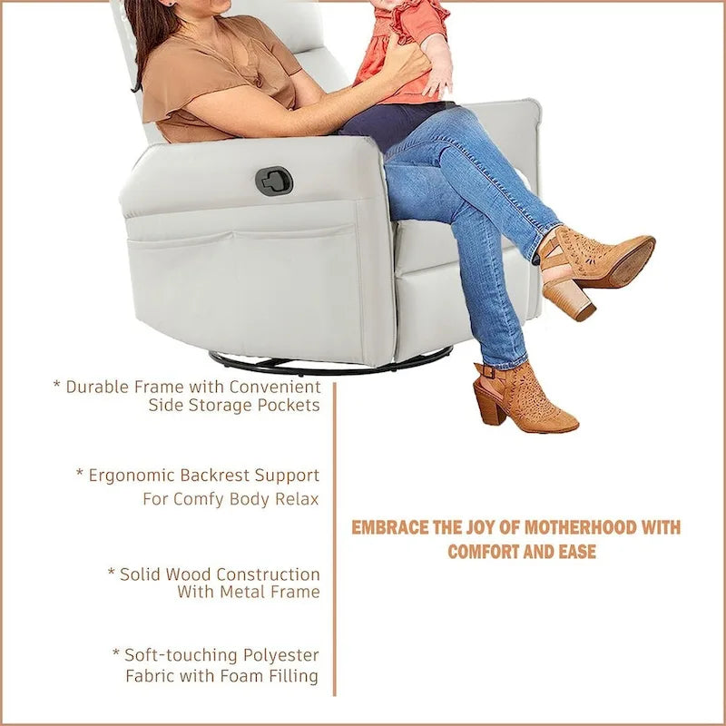 Fauteuil inclinable, pivotant et basculant en cuir