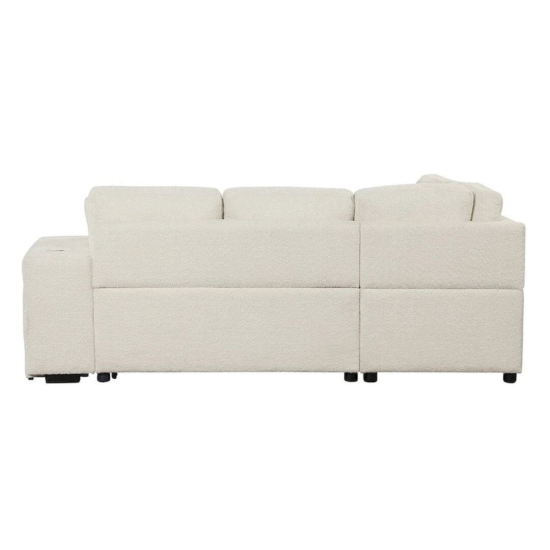 Canapé-lit avec pouf de rangement, peut être converti en lit de salon.