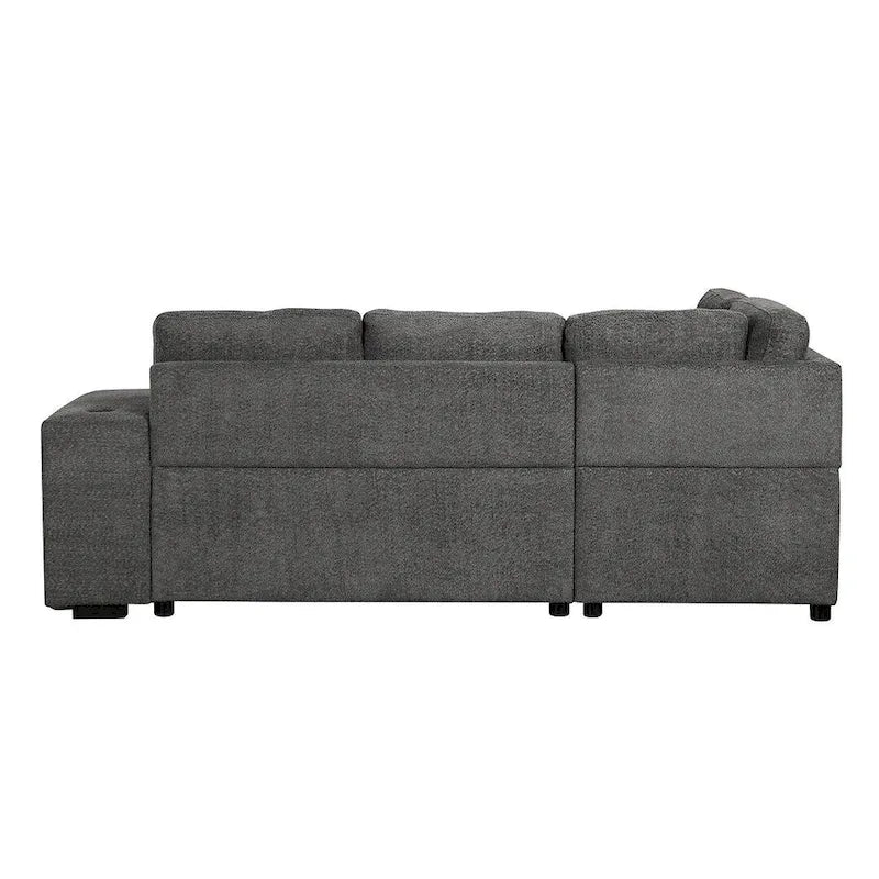 Canapé-lit avec pouf de rangement, peut être converti en lit de salon.