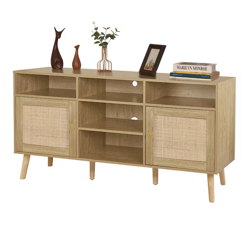 Meuble TV/table de commande en rotin moderne