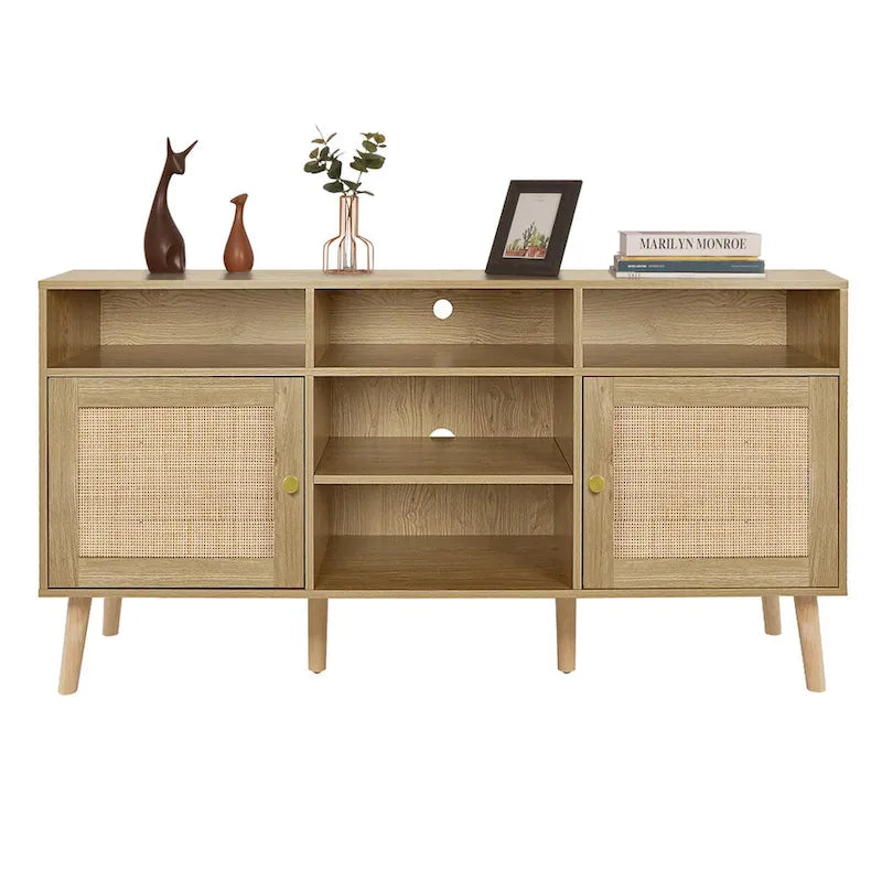Meuble TV/table de commande en rotin moderne
