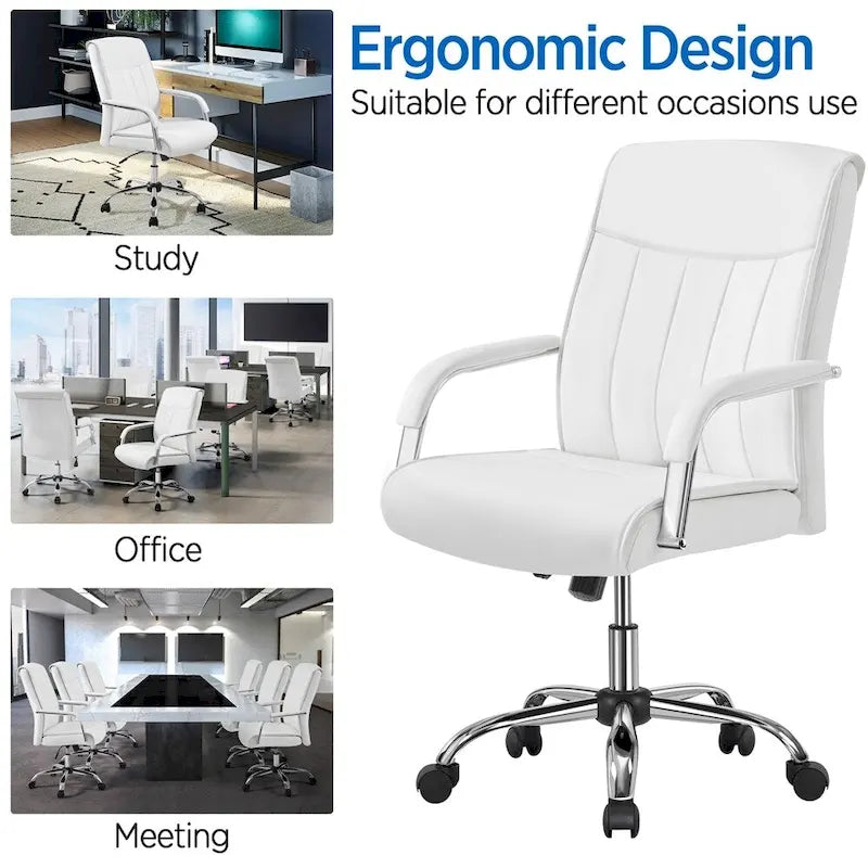 Chaise de bureau de direction haute en cuir synthétique moderne