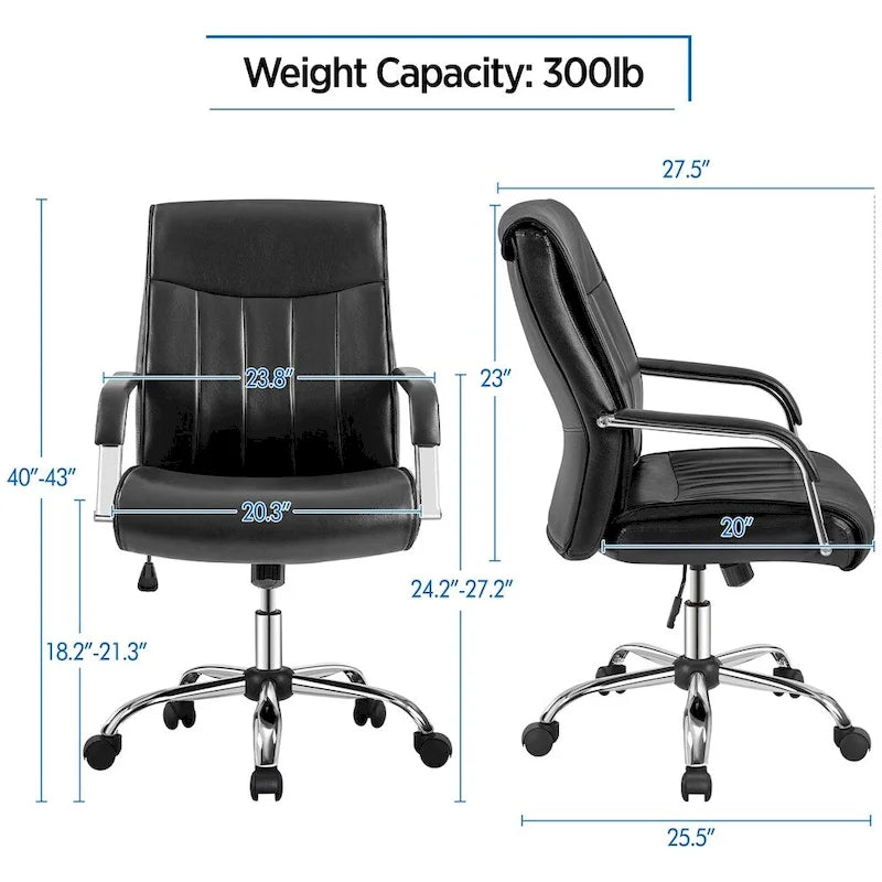 Chaise de bureau de direction haute en cuir synthétique moderne