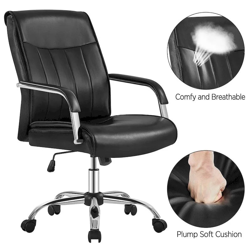 Chaise de bureau de direction haute en cuir synthétique moderne