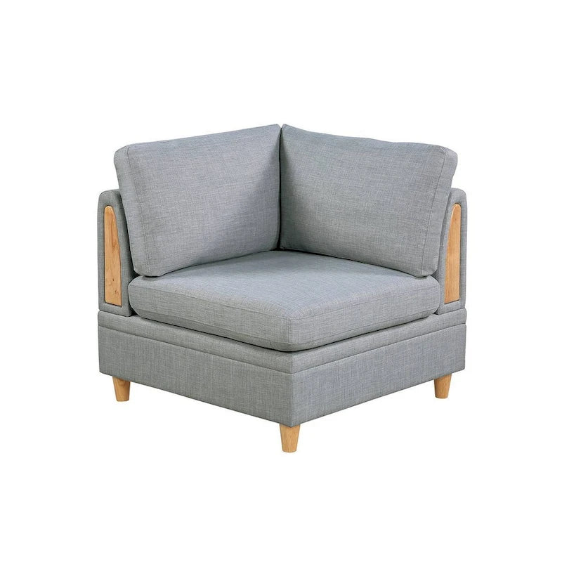 Fauteuil d'angle modulaire de 94 cm, tissu gris clair