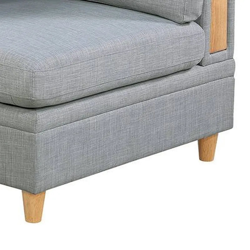 Fauteuil d'angle modulaire de 94 cm, tissu gris clair