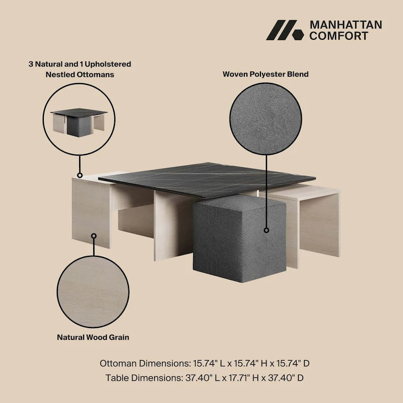 Table basse gigogne de style Mid-century moderne
