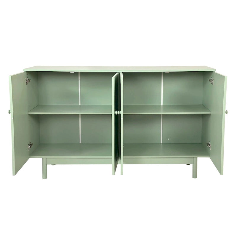 Meuble de rangement sculpté à quatre portes, élégant et pratique