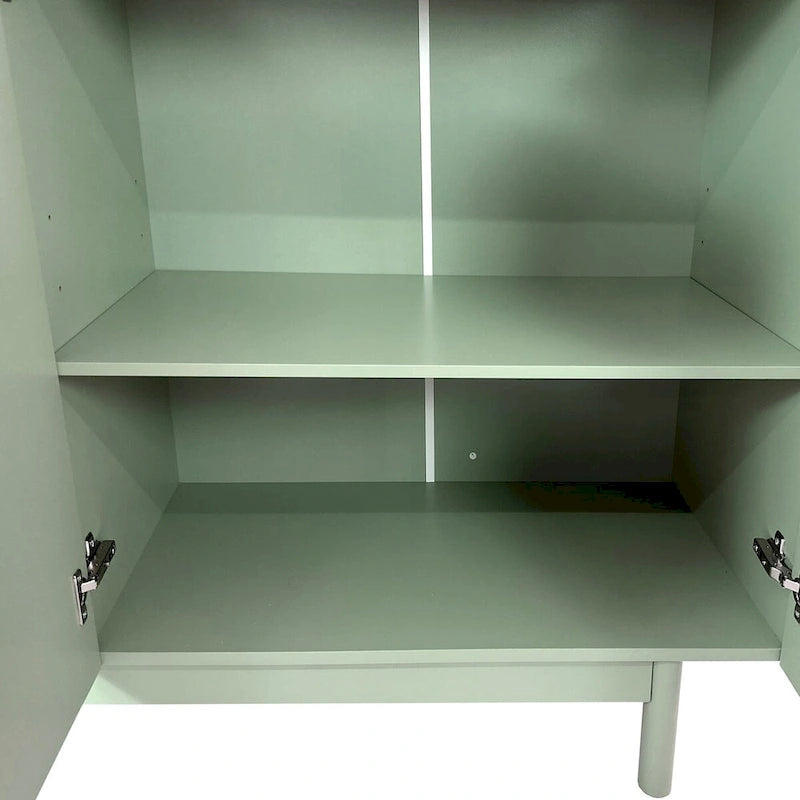 Meuble de rangement sculpté à quatre portes, élégant et pratique