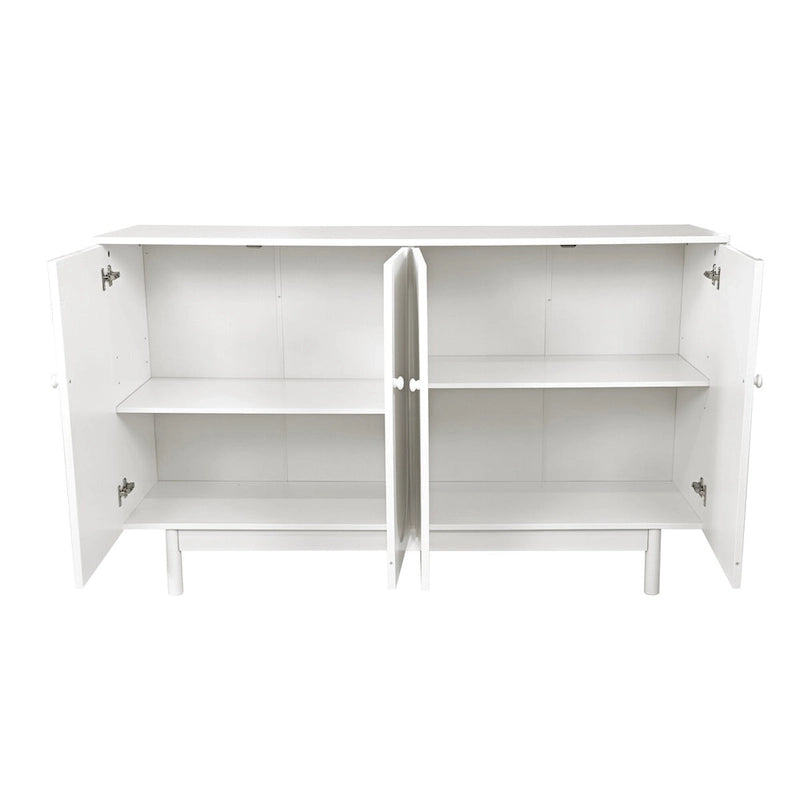 Meuble de rangement sculpté à quatre portes, élégant et pratique