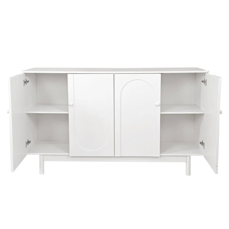 Meuble de rangement sculpté à quatre portes, élégant et pratique
