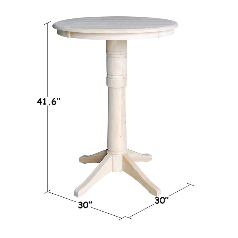 Table de bar ronde de 30 pouces avec 2 tabourets de bar Madrid