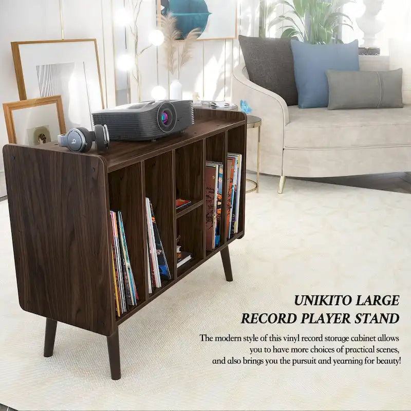 Meuble pour platine tourne-disque, table de rangement pour disques vinyles, présentoir à disques vinyles