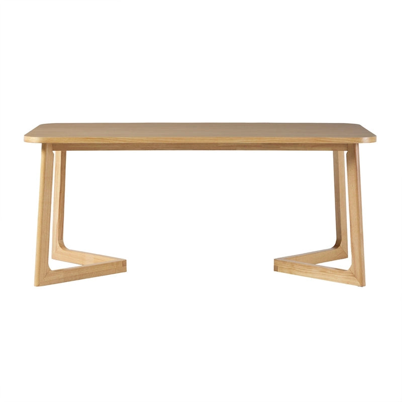 Table de salle à manger moderne en bois massif avec pieds géométriques