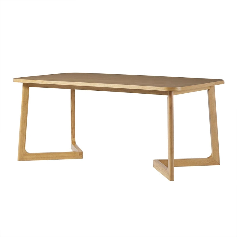 Table de salle à manger moderne en bois massif avec pieds géométriques