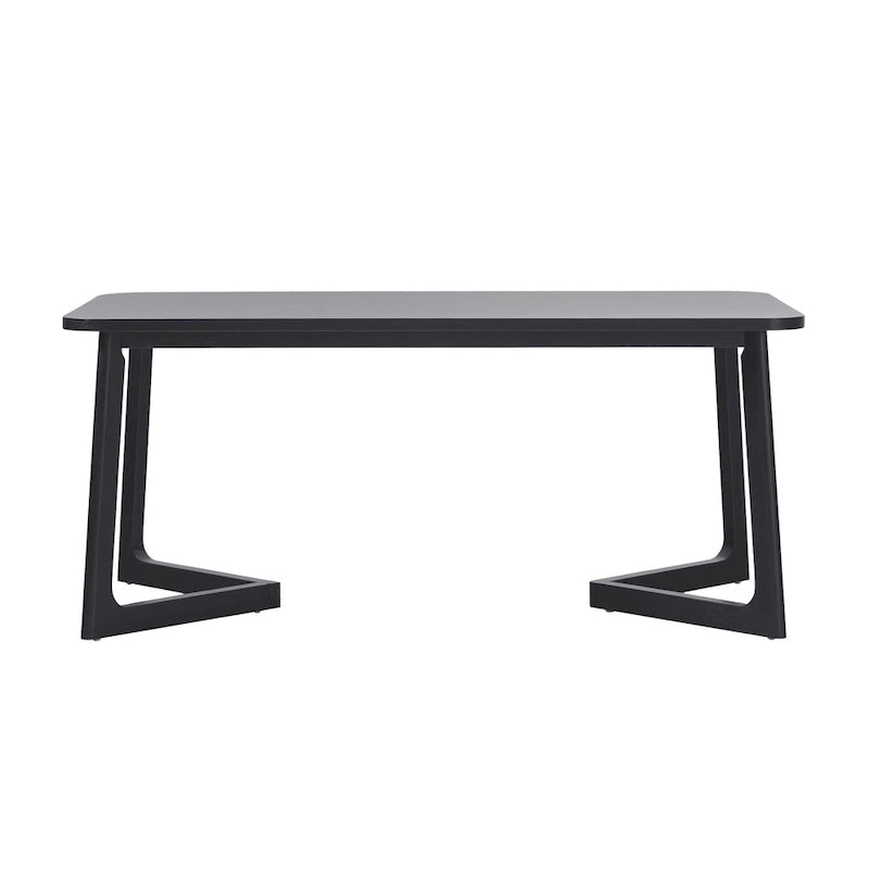 Table de salle à manger moderne en bois massif avec pieds géométriques