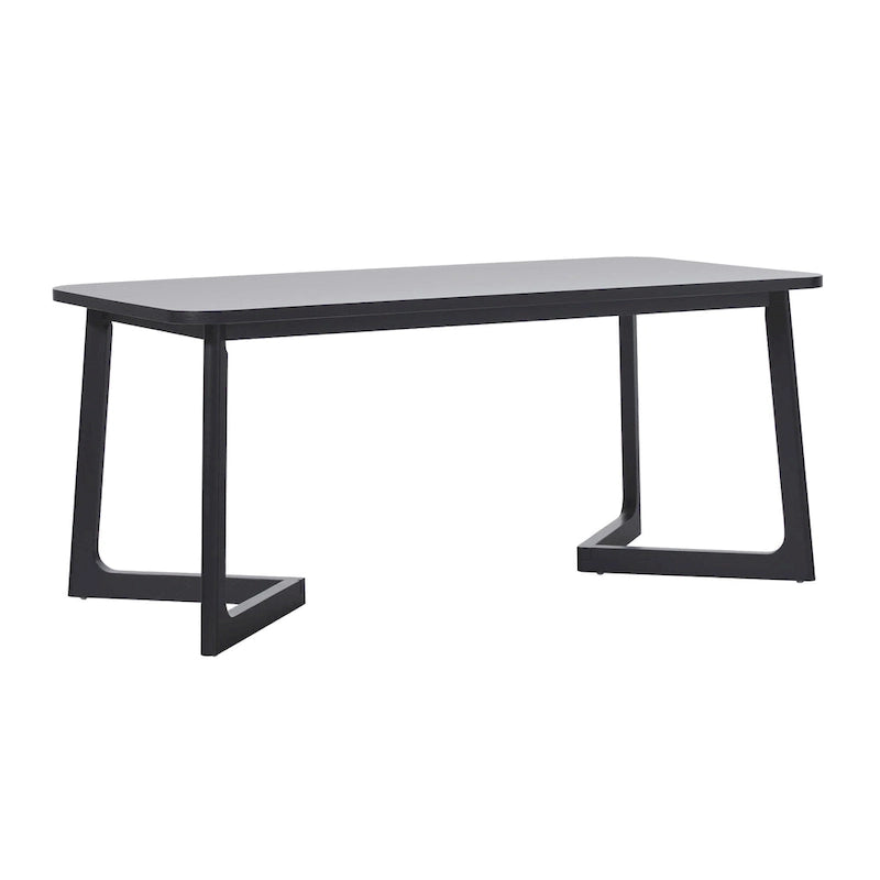 Table de salle à manger moderne en bois massif avec pieds géométriques