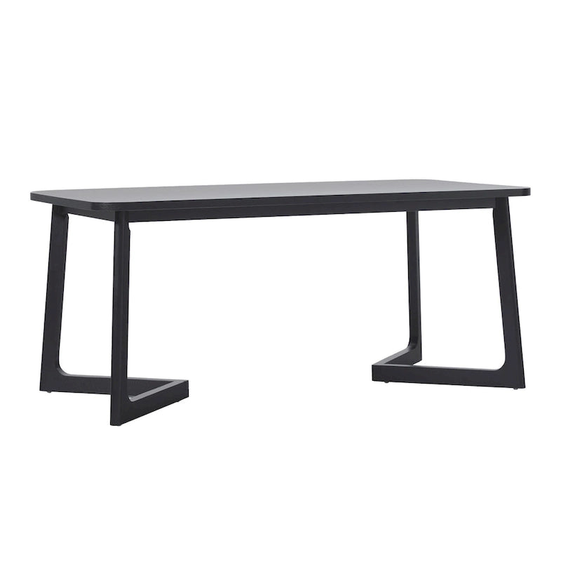Table de salle à manger moderne en bois massif avec pieds géométriques