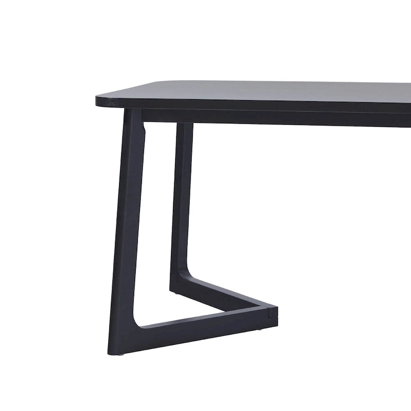 Table de salle à manger moderne en bois massif avec pieds géométriques