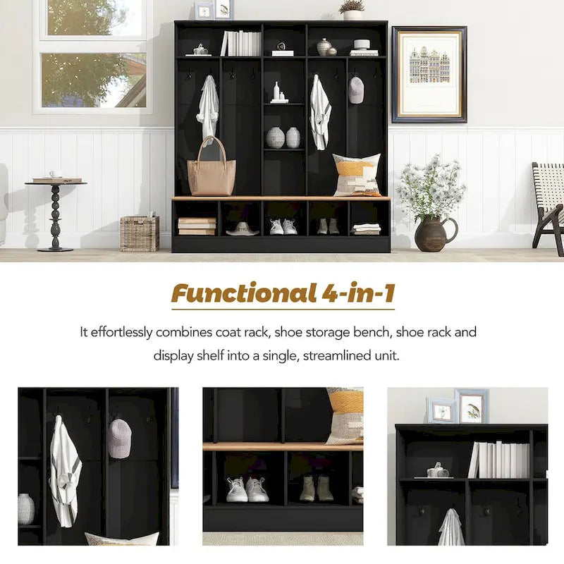 Porte-manteau d'entrée spacieux, porte-manteau multifonctionnel