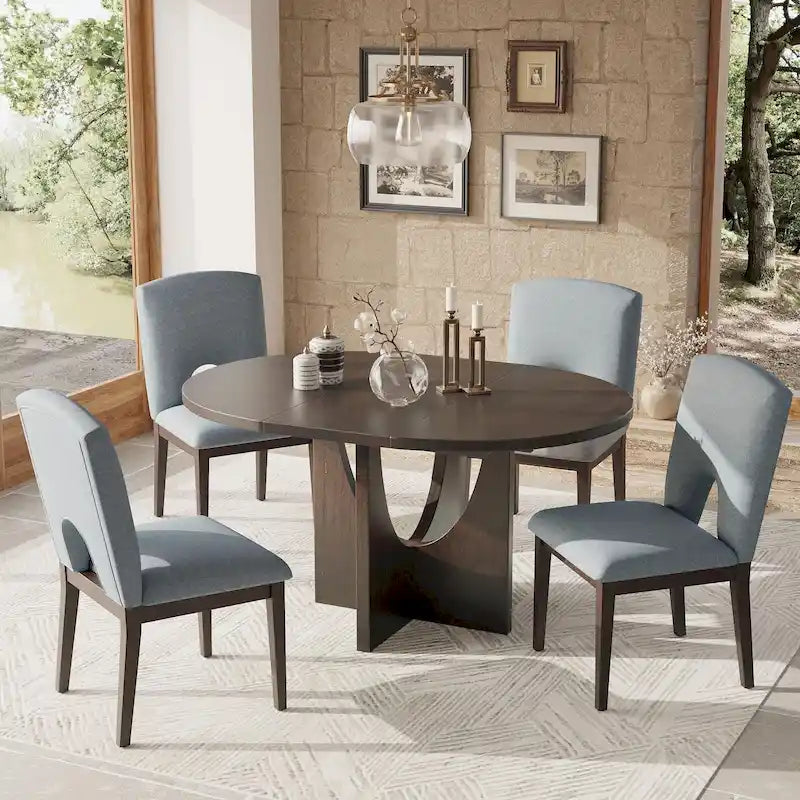 Table à manger ronde et chaises avec un plateau détachable de 16,2 pouces