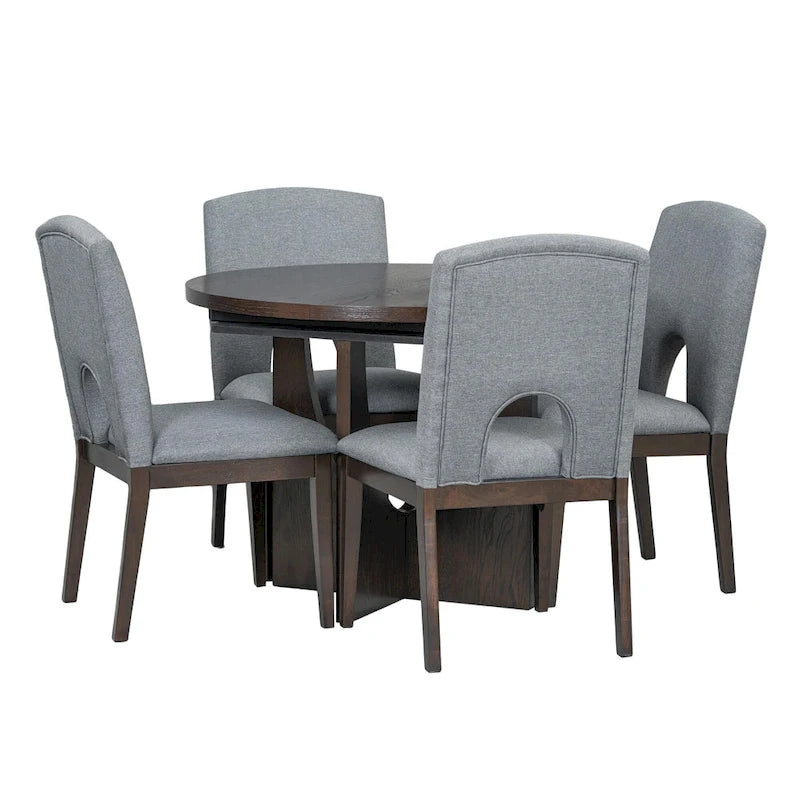 Table à manger ronde et chaises avec un plateau détachable de 16,2 pouces