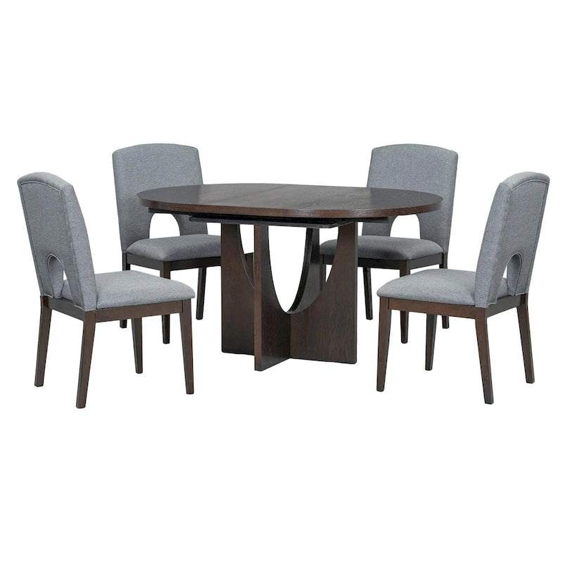 Table à manger ronde et chaises avec un plateau détachable de 16,2 pouces