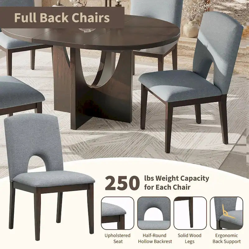 Table à manger ronde et chaises avec un plateau détachable de 16,2 pouces
