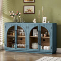 Buffet de rangement rétro de style rustique à quatre portes de 152 cm de grande capacité
