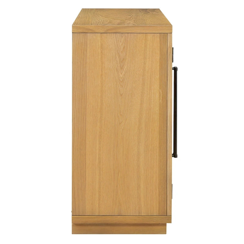 Buffet de rangement rétro de style rustique à quatre portes de 152 cm de grande capacité