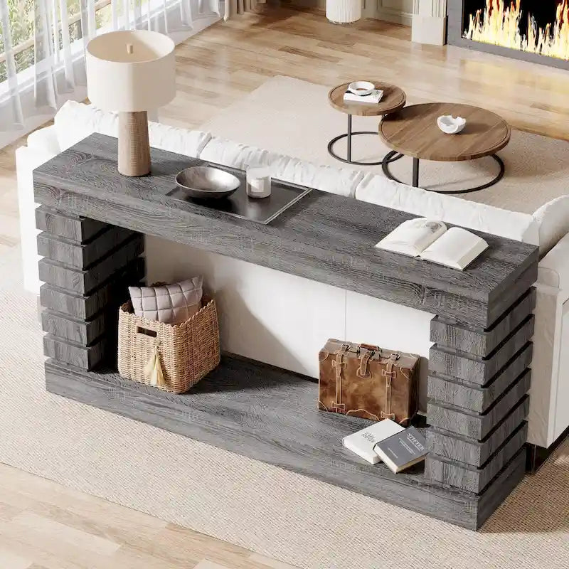 Console d'entrée longue de style rétro