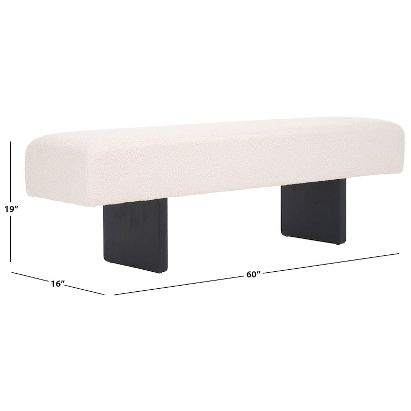 Banc Loop en velours - 60cm de large x 16cm de profondeur x 19cm de haut