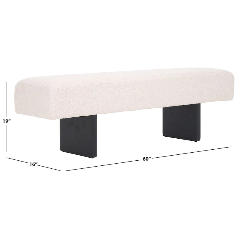 Banc Loop en velours - 60cm de large x 16cm de profondeur x 19cm de haut