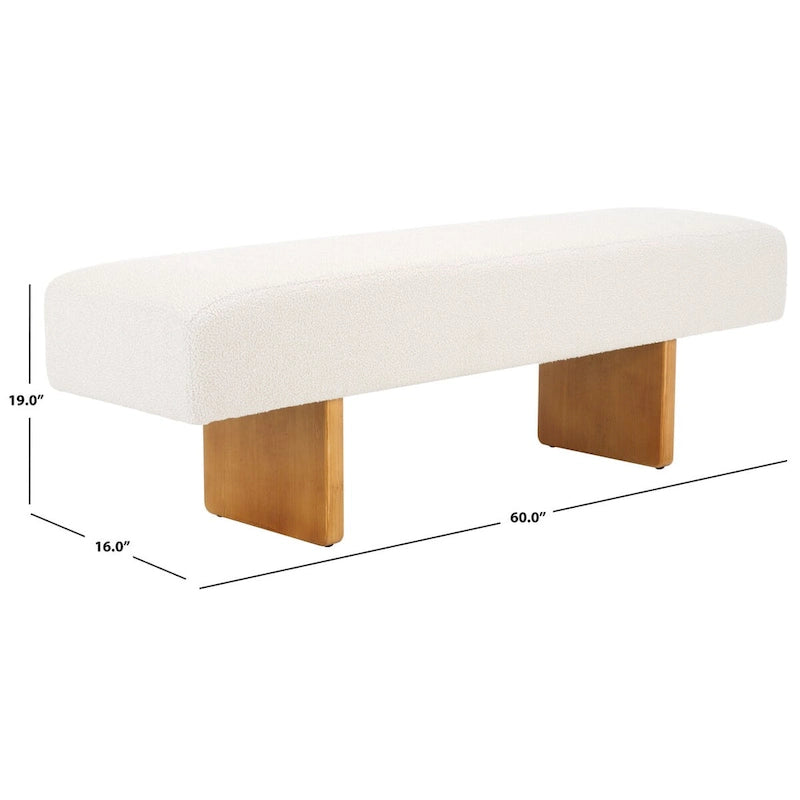 Banc Loop en velours - 60cm de large x 16cm de profondeur x 19cm de haut