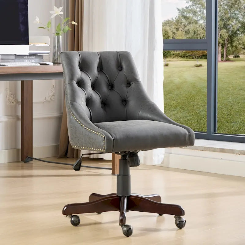 Fauteuil de bureau et de maison en tissu à motif peau de mouton de style rétro médiéval