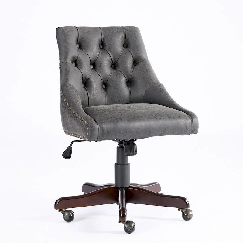 Fauteuil de bureau et de maison en tissu à motif peau de mouton de style rétro médiéval