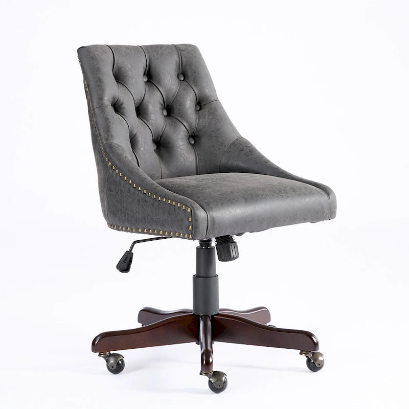 Fauteuil de bureau et de maison en tissu à motif peau de mouton de style rétro médiéval