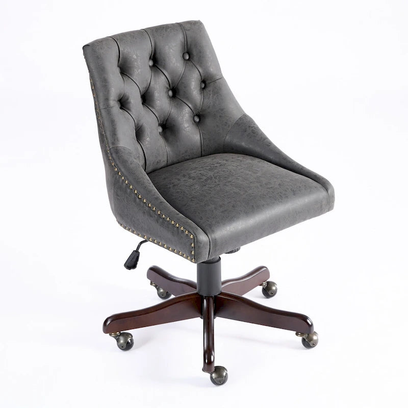 Fauteuil de bureau et de maison en tissu à motif peau de mouton de style rétro médiéval