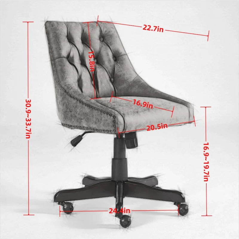 Fauteuil de bureau et de maison en tissu à motif peau de mouton de style rétro médiéval