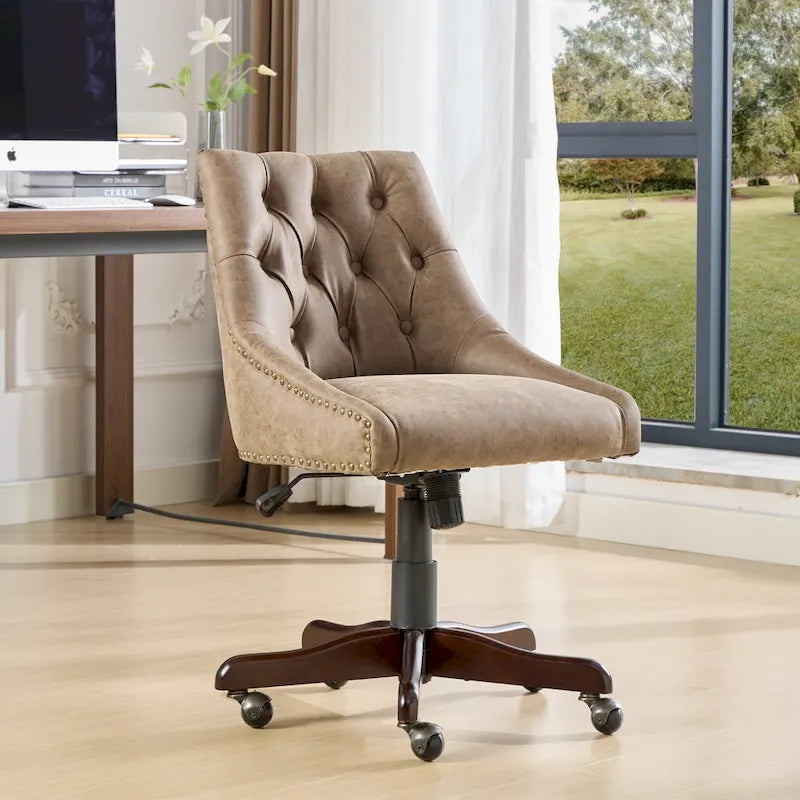 Fauteuil de bureau et de maison en tissu à motif peau de mouton de style rétro médiéval