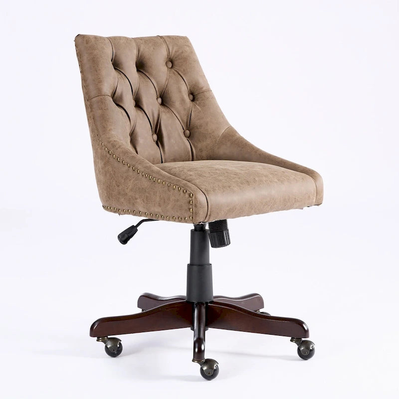 Fauteuil de bureau et de maison en tissu à motif peau de mouton de style rétro médiéval